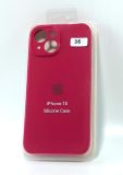Чехол iPhone 15 Silicon Case original FULL Camera №35 rose red (4you)