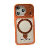 Чохол iPhone 17Pro Silicon Armor MagSafe Holder Orange