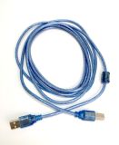 Кабель USB папа/папа (AM/BM) с ферритом 3м силиконовая оплетка (для принтера)