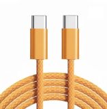 USB-C-cable iPhone 17 ProMax Type-C-Type-C 60W 1m (тканевый) Orange