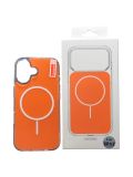 Чехол iPhone 17ProMax Silicon Clear case with Magsafe Cosmic Orange