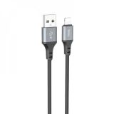 Usb-cable iPhone 5 HOCO X86 2.4A 1m (круглий) Black