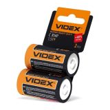 Батарейка Videx R14P/C солевая (2 на блистере, 24 в упаковке)