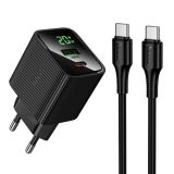 СЗУ-USB HOCO CS83A PD20W+QC3 3A (1 Usb/1Type-C) + кабель Type-C-Type-C Black