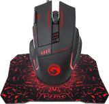 Миша провідна MARVO G909L+G1 (ігрова, Led,+коврик) Black