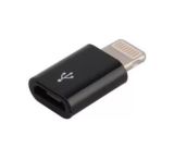 Перехідник з Micro USB мама на iPhone 5 тато чорний (тих, пакет) "Акційна ціна"