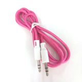 Аудіо кабель 3,5mm / 3,5mm AUX Eco Textile (текстиль) Pink