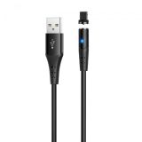 Usb-cable iPhone 5 HOCO X60 2.4A 1m (круглый,magnetic) Black