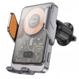 Holder HOCO HW7 Transparent Discovery Edition с беспроводным зарядным Grey