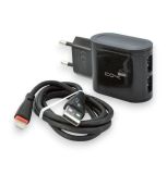 МЗП 4you A22S (2.4A, Smart IC, Auto ID, поліпшена плата, 2USB, Led підсвічування) black + iPhone
