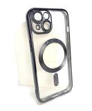 Чехол iPhone 13ProMax Silicon Case Shining Full Camera with MagSafe Black