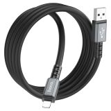 Usb-cable iPhone 5 HOCO X85 2.4A 1m (круглый) Black