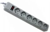 Фильтр сетевой Gembird SPG6-G-15G 6 розеток, серый 4.5м (с предохранителем)