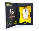 Мышь проводная V9 бело/золотая (Imice,игровая,3D,800-4000сpi,Led,тканевый шнур)