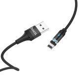 Usb-cable iPhone 5 HOCO U76 Fresh magnetic 2.4А 1.2m (круглий) Black