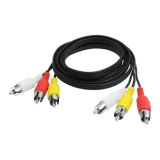 Аудио кабель RCA:3RCA-3RCA (3 тюльпана) 3m чёрный