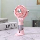 Вентилятор ручной SPRAY FAN LX633Y (увлажнитель, подставка для телефона, 3 режима, Type-C) Pink