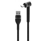 Usb-cable Micro USB RedDax RDX-388 2.4A 1m (круглый,тканевый, метал. коннектор, Г-образный) Black