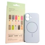 Чехол iPhone 17 Silicon BEATS with MagSafe №1 light blue