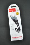 Usb-cable Type-C HOCO X38 Cool 3A 0.25m (круглый,тканевый,метал.коннект) Black