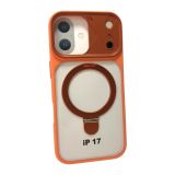 Чехол iPhone 17 Silicon Armor MagSafe Holder Orange