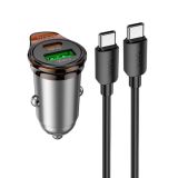 АЗУ-USB HOCO NZ16A PD25W+QC3.0 (1Type-C/1USB) + кабель Type-C-Type-C Grey