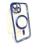 Чохол iPhone 15 Silicon Case Shining Full Camera with MagSafe Dark blue