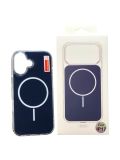 Чохол iPhone 14Pro Silicon Clear case with Magsafe Navy blue