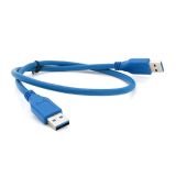 Кабель USB 3.0 папа/папа 0.3m синий