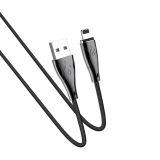 Usb-cable iPhone 5 HOCO U75 Blaze magnetic 3A 1.2m (метал.коннект,круглый,тканевый) Black