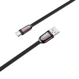 Usb-cable Type-C HOCO U74 Grand 3A 1.2m (метал.коннект,плоский,тканевый) Black