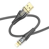 Usb-cable iPhone 5 HOCO U121 2.4A 1,2m (круглый) Black