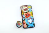 Чохол Xiaomi Redmi 7 Silicon Glass Print (M16) + popsocket "Акційна ціна"