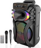 Портативна колонка ZQS10101 (USB+SD+Bluetooth+FM+дисплей+1-динамік+2мікрофона 44см*30см*24см) Black
