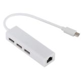 HUB Type-C на 3 USB 2.0 + RJ45 сетевая карта