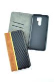 Flip Cover for Samsung A02/A022 Carbon Light brown / black (4you)