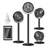 Вентилятор SOLAR FLOOR FAN S39 4в1 (настол/напольный, АКБ,5 скоростей, солнечная панель,Type-C)Black