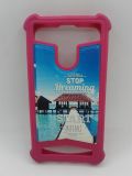 Чехол Silicon универсальный 4,7"-5" Glamour Print pink "Акционная цена"