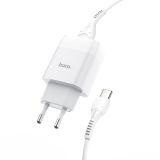 СЗУ-USB HOCO C72Q QC3.0 2A 1 Usb + кабель Type-C (блістер) White/grey