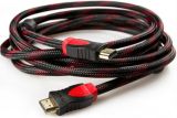 Кабель HDMI (папа-папа) 3м черно-красная оплетка (двойной феррит) v1.4