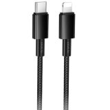 Cable Type-C/iPhone 5 HOCO X119 27W 1m (круглый) Black