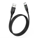 Usb-cable Type-C HOCO U93 Shadow 3A 1.2m (круглый,тканевый,метал.коннект) Black