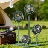Вентилятор SOLAR FLOOR FAN S39 4в1 (настол/напольный АКБ,5 скоростей, солнечная панель,Type-C) Green