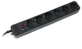 Фильтр сетевой Gembird SPG6-G-15B 6 розеток, черный 4.5м (с предохранителем)