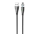 Usb-cable iPhone 5 HOCO U75 Blaze magnetic 3A 1.2m (метал.коннект, круглий, LED) Black