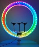 Кільцева лампа LED LJJ-45 45см 18" RGB (з пультом, три тримачі)