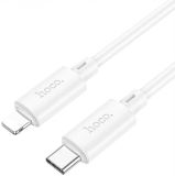 Cable Type-C/iPhone 5 HOCO X88 1m (круглий) White