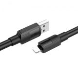 Usb-cable iPhone 5 HOCO X84 2.4A 1m (круглый) Black