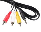 Кабель 3.5mm папа/3RCA папа 1.5m черный