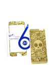 Захисне скло iPhone 6 COLORFUL Gold (2pcs) гравірування skull "Акційна ціна"